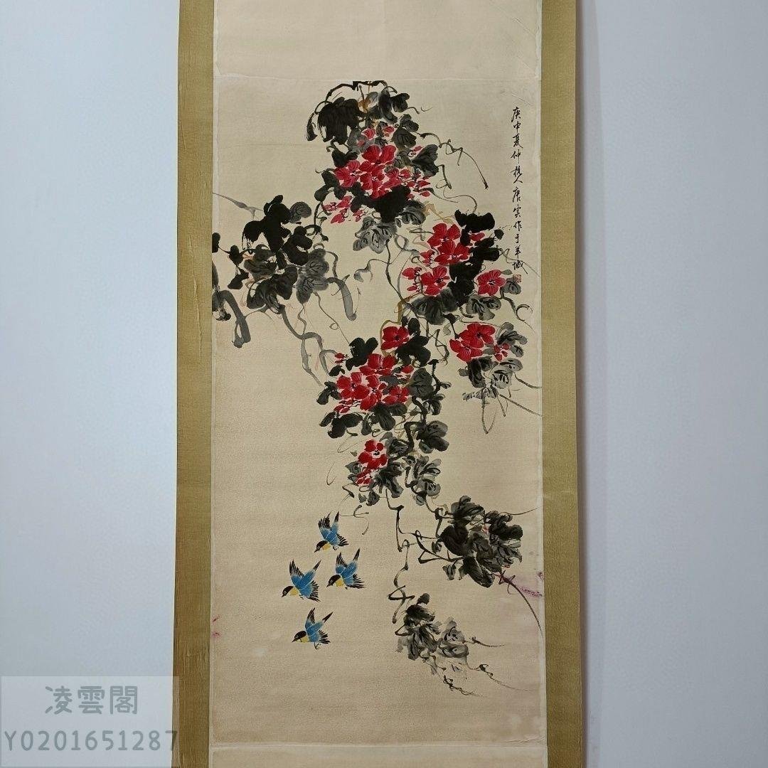 中国古美術・純手描き唐雲花鳥図画・手紙を添えた・珍品画・肉筆・文房置物・賞物題材風景画 | escolamilenio.com.br