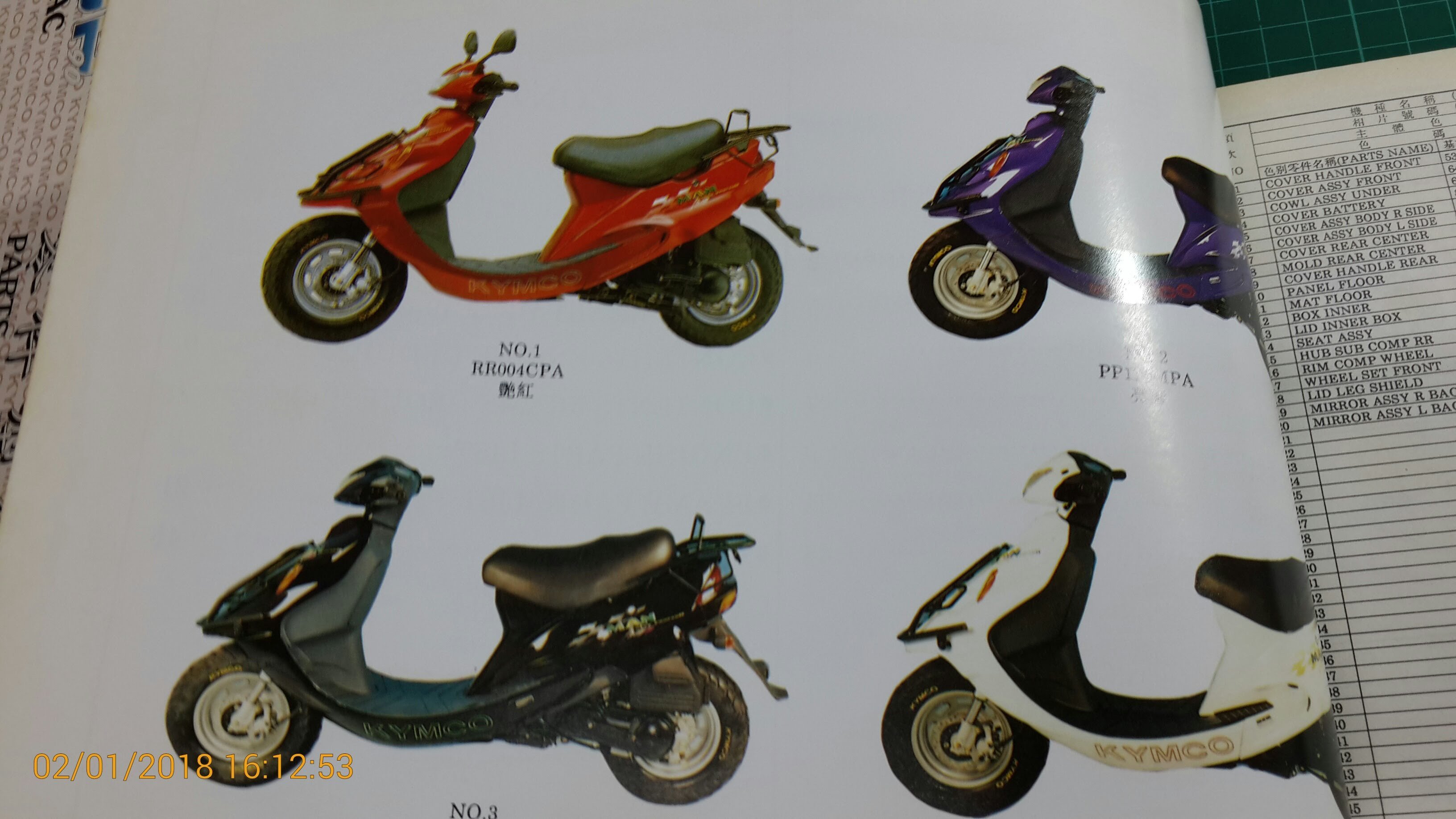 機車迷珍藏~《KYMCO 光陽MANBOY SC10AD1 零件目錄1》84年初版共48頁 