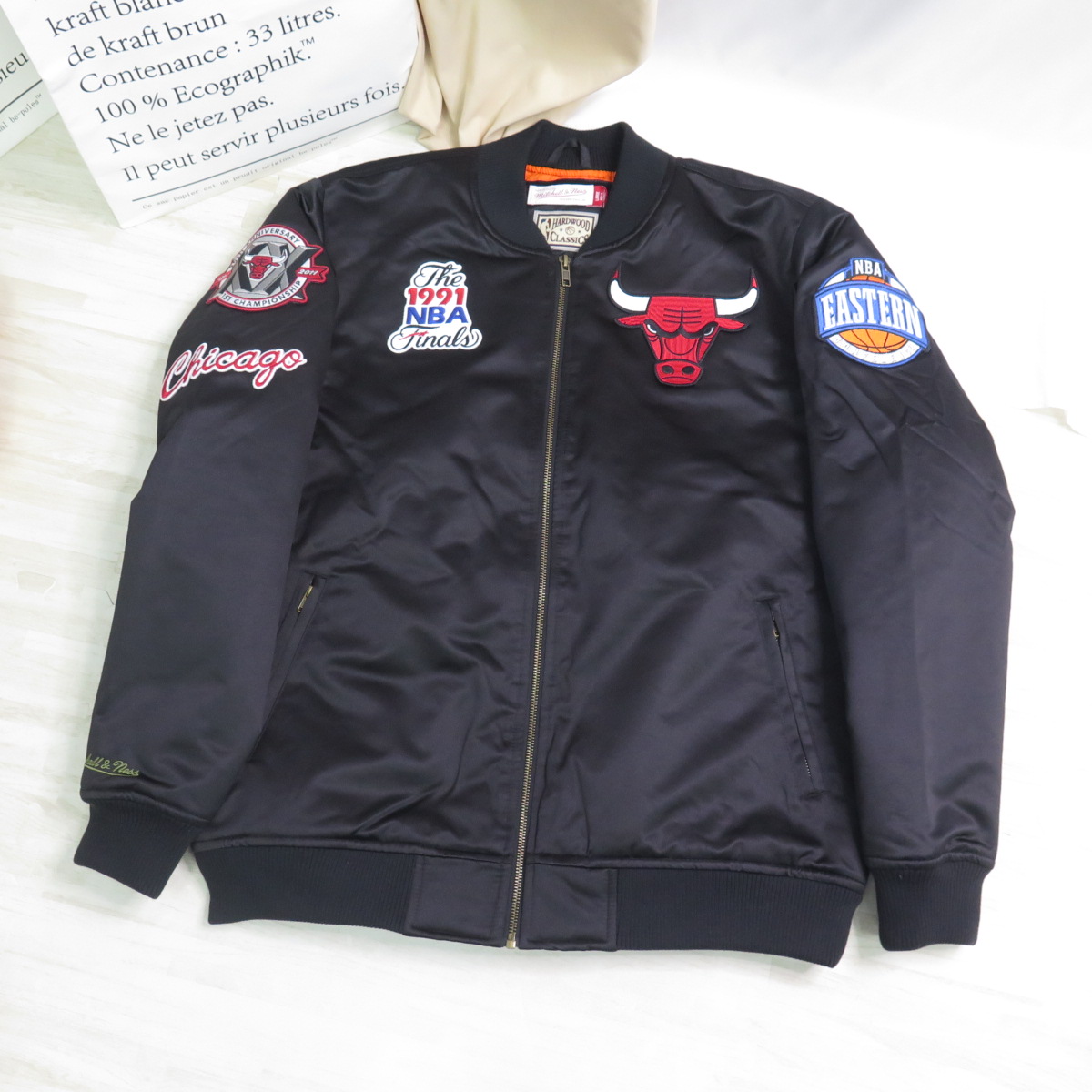 mitchell &amp; ness NBA 芝加哥公牛 飛行外套 MN23BOU04CBB 黑【iSport】