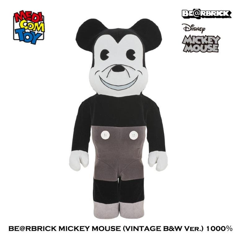 全新Bearbrick 1000% Mickey Mouse Vintage B&W Ver. 迪士尼米奇老鼠