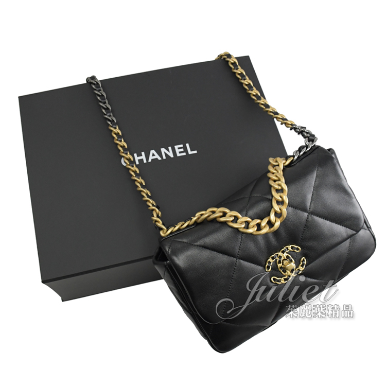 茱麗葉精品】全新精品CHANEL 專櫃商品AS1160 19系列雙C LOGO小羊皮肩背 