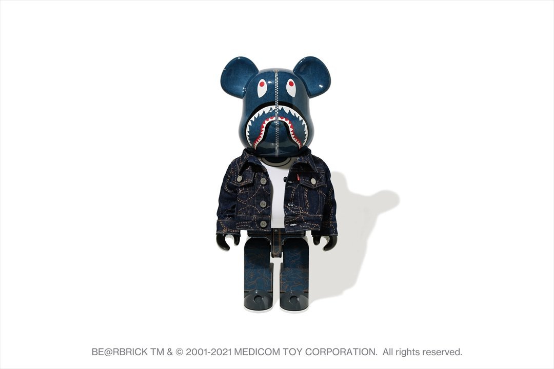 【日貨代購CITY】 APE BAPE BE@RBRICK LEVI’S 1000% 鯊魚 庫柏力克 公仔 現貨