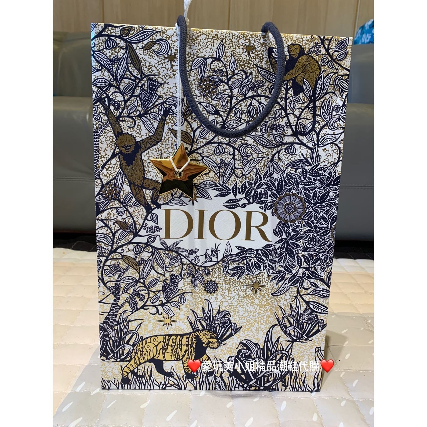 Dior 超美印花紙袋附星星吊飾尺寸約38.5*25*13 | Yahoo奇摩拍賣