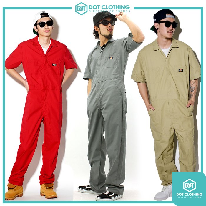 DOT 聚點 DICKIES 33999 灰 卡其 紅 短袖 連身工作服 Coverall 工作裝 連身裝 男女皆可