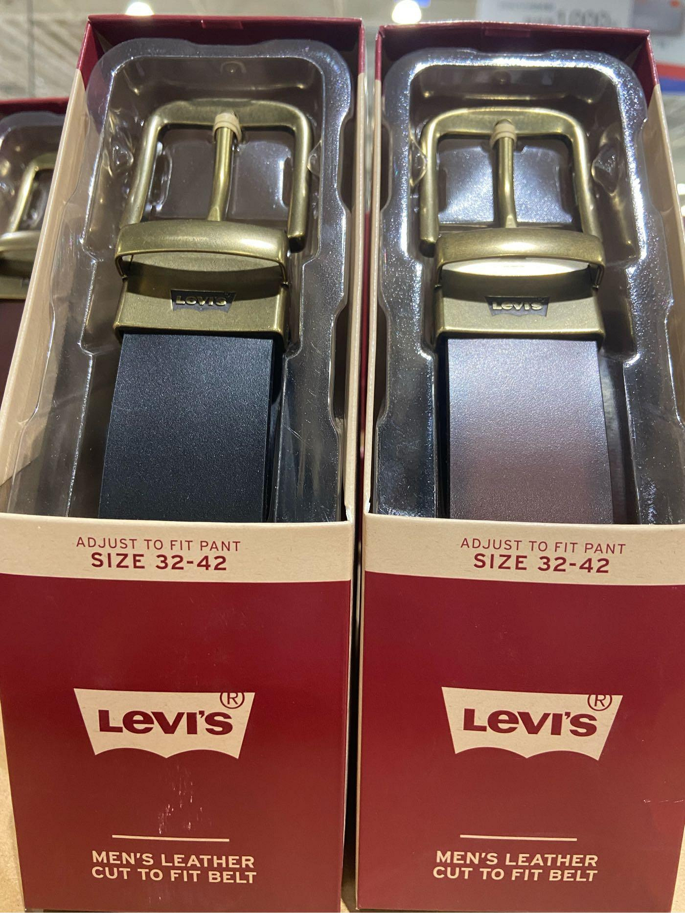 LEVIS 男用真皮皮帶 腰圍尺寸32~42吋 (黑色/咖啡)-吉兒好市多COSTCO代購