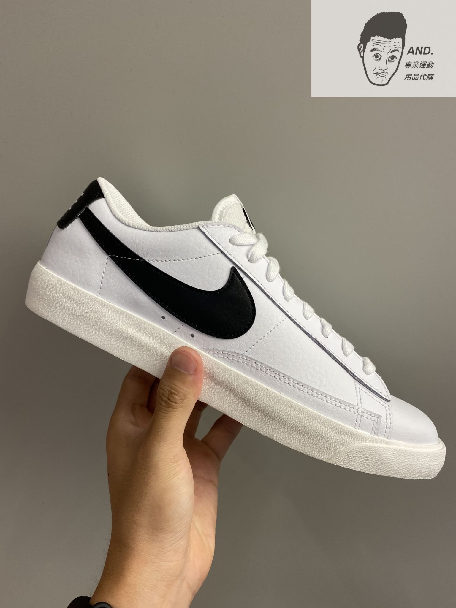 【AND.】NIKE BLAZER LOW 黑白 荔枝皮 經典 復古 板鞋 男款 CI6377-101