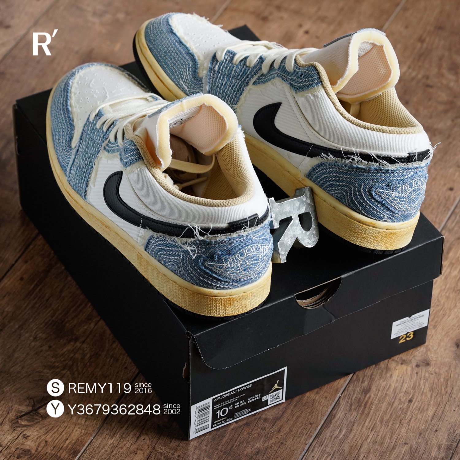 Air Jordan 1 Low WRMK Sashiko Denim Blue FN7670-493