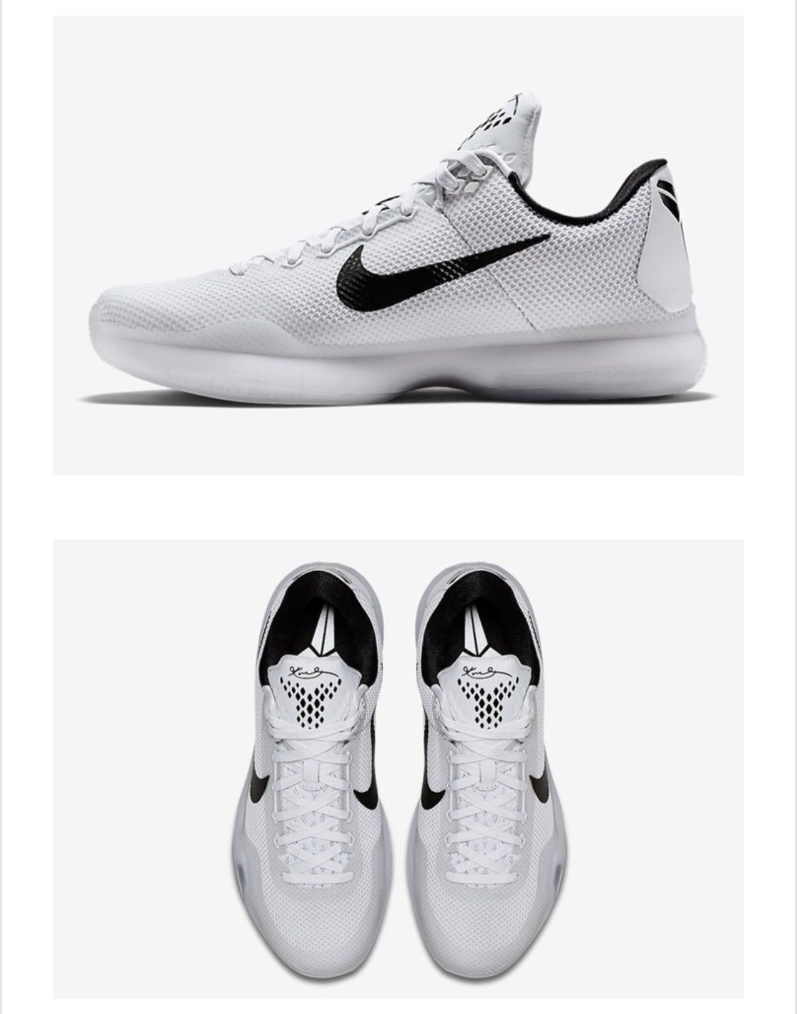 10全新 NIKE Kobe 10 X EP 全白 黑勾 籃球鞋 745334 100 貝多芬