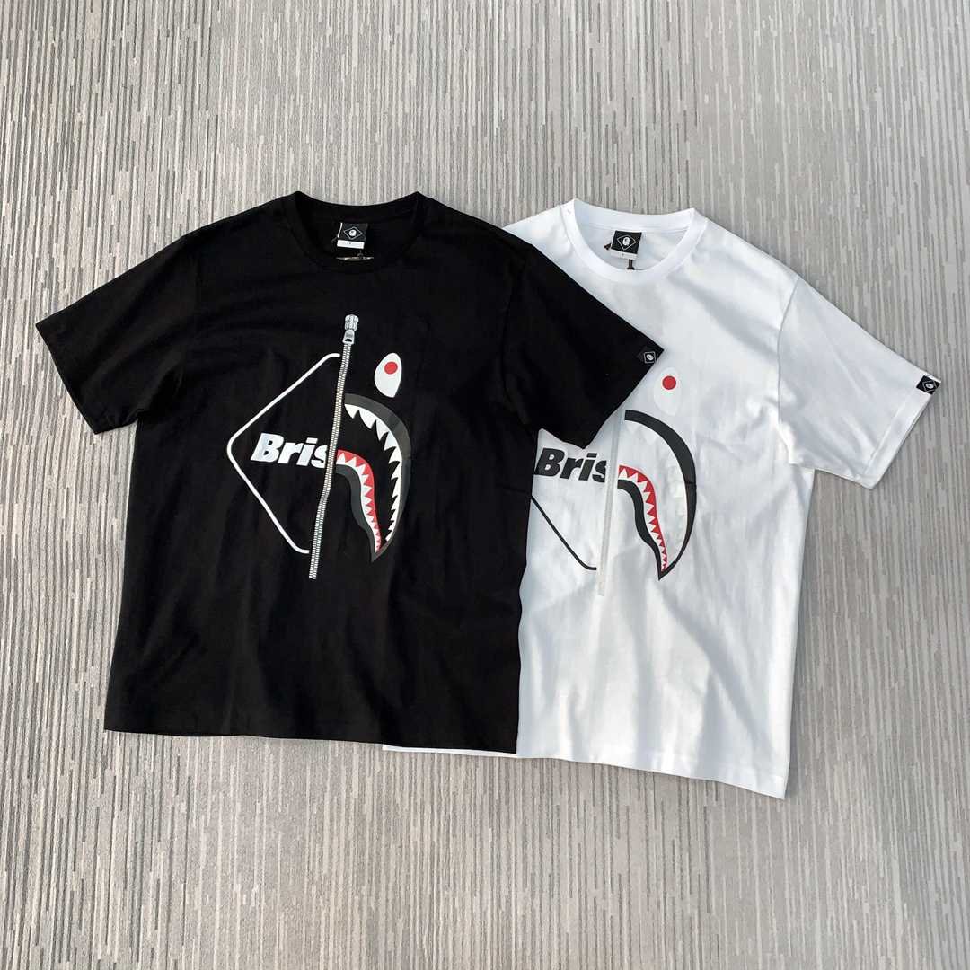 BAPE x FCRB SHARK TEE 短T 鯊魚LOGO 黑白兩色男女| Yahoo奇摩拍賣