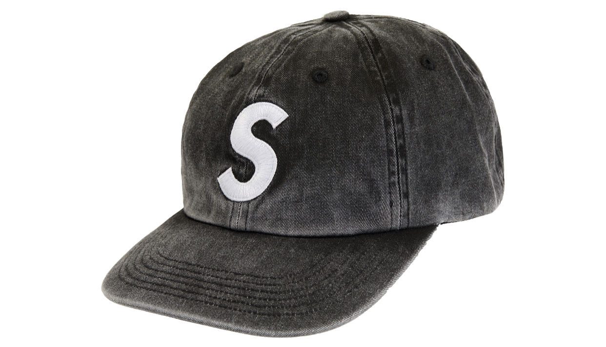 全新正品Supreme Pigment Print S Logo 6-Panel 老帽水洗黑色附吊牌