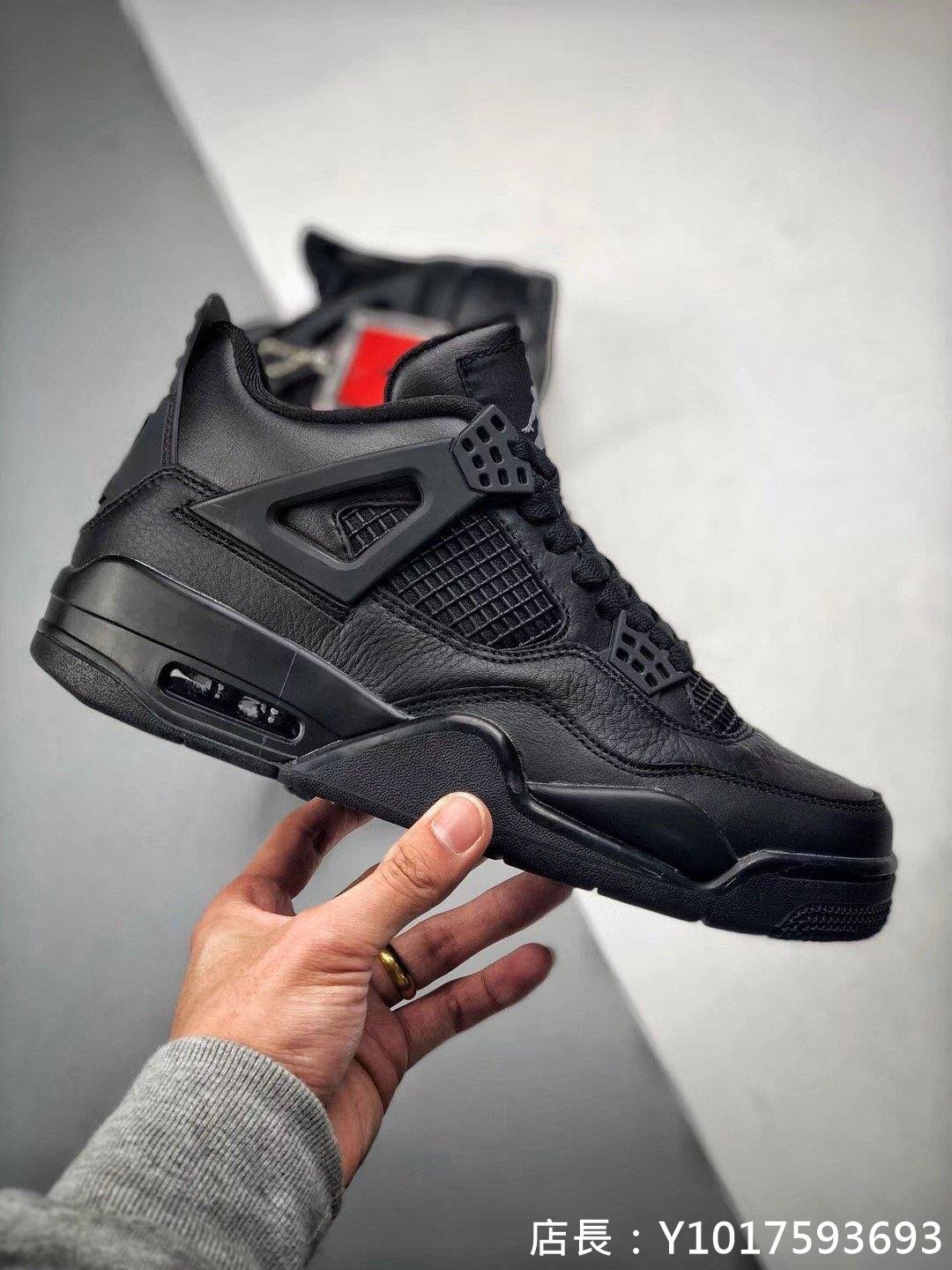 Air Jordan 4 Black Cat 全黑黑貓武士氣墊百搭短筒籃球鞋308497-002 男