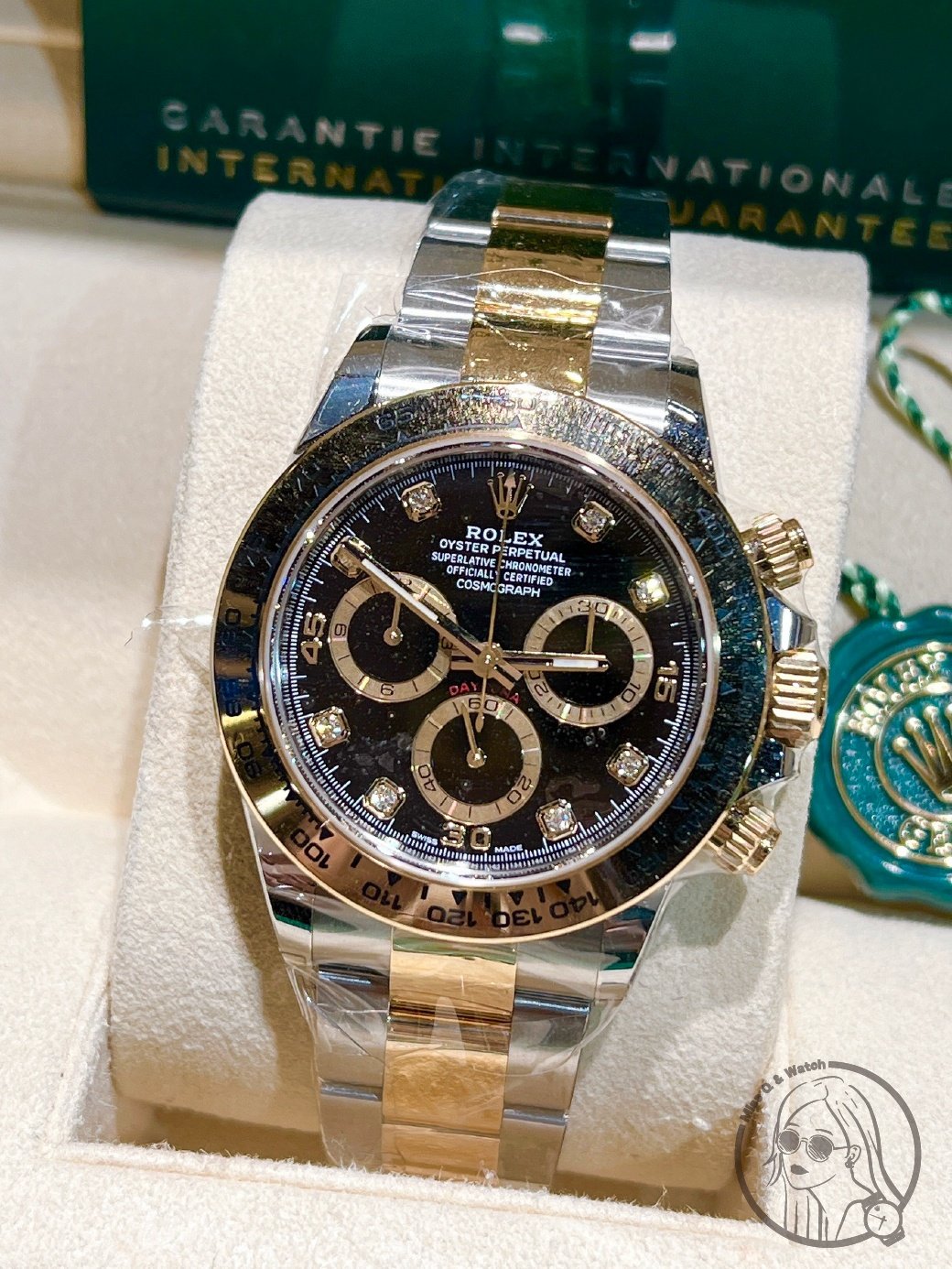 【Ｑ小姐的玩錶瘋】ROLEX DAYTONA半金黑面8鑽116503G🔺新版｜計時內圈金圈｜2023年新卡