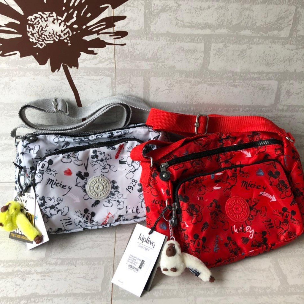 全新 Kipling 猴子包 K12969/2020 米奇限量款三層防水肩背斜背包 輕便輕量多夾層 單肩側背包