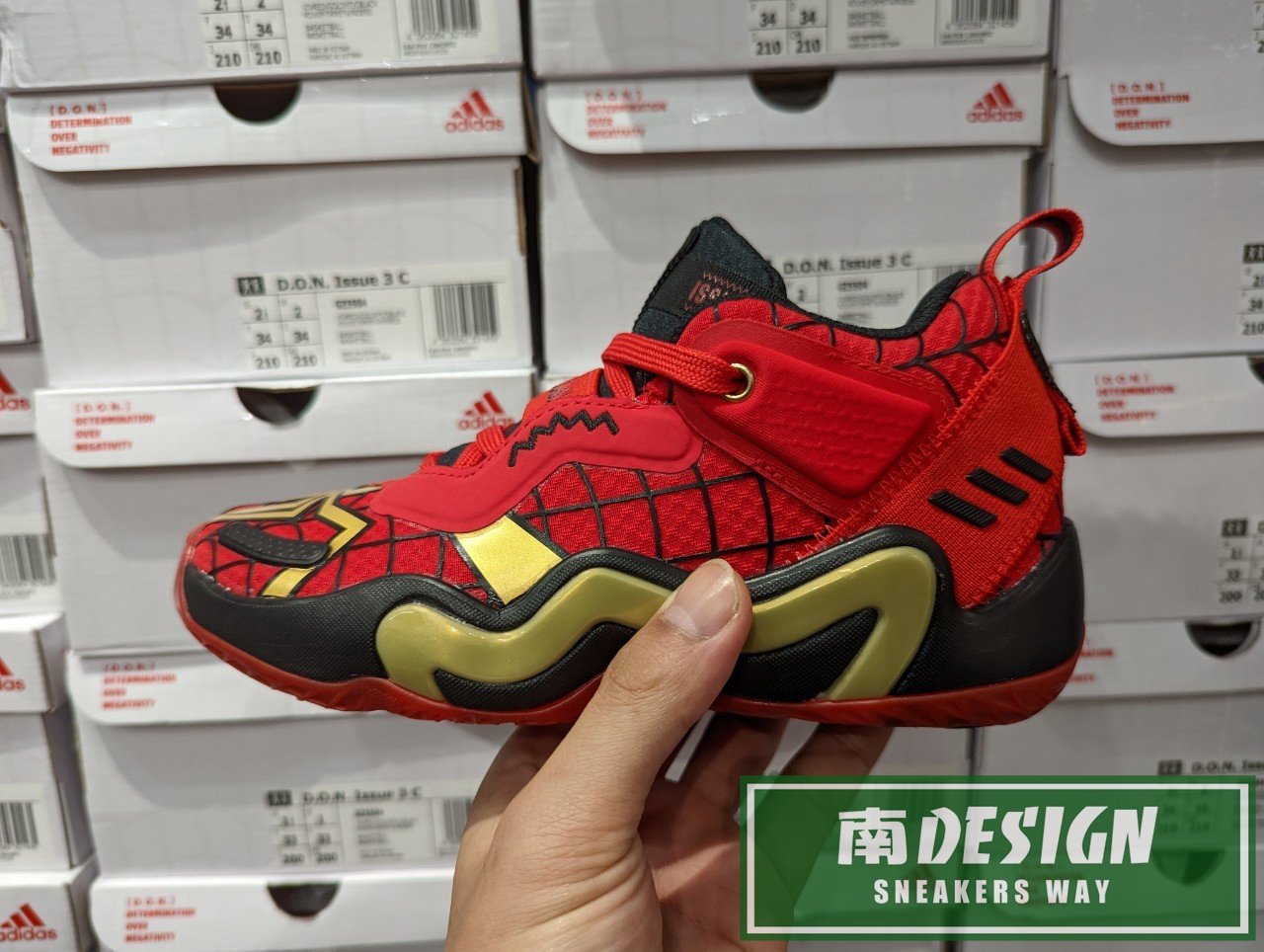 限時特價 南🔥2022 9月 ADIDAS D.O.N. Issue 3 蜘蛛人 籃球 女 大童 紅 GZ5504