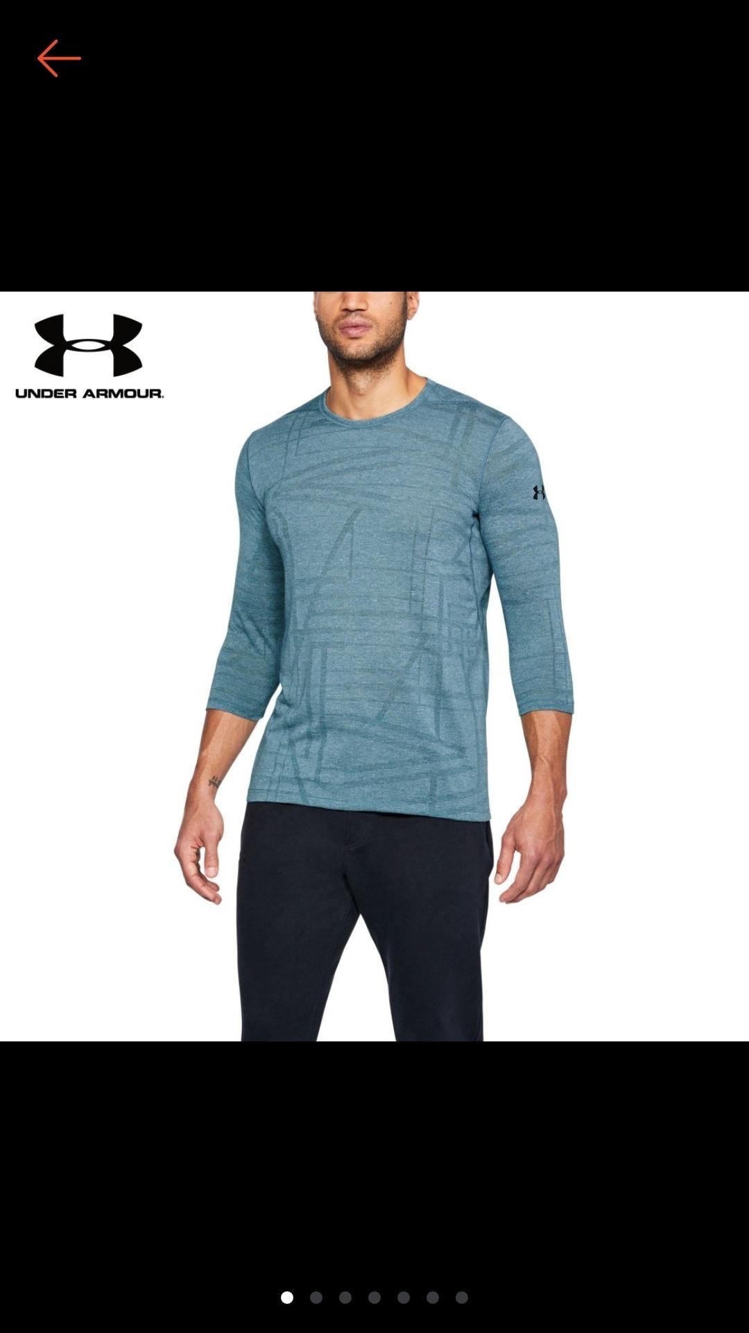 UNDER ARMOUR】男HG 七分袖上衣深藍綠(1312339-716,Fitted) S號(原價