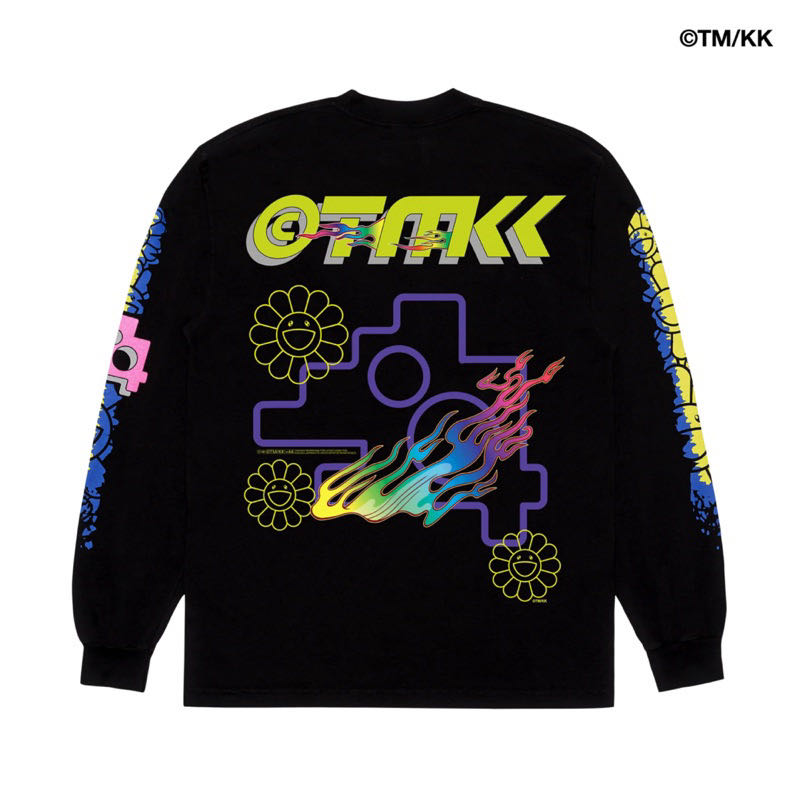 村上隆x Lewis Hamilton Flame Out Long Sleeve Black 薄長袖長tee