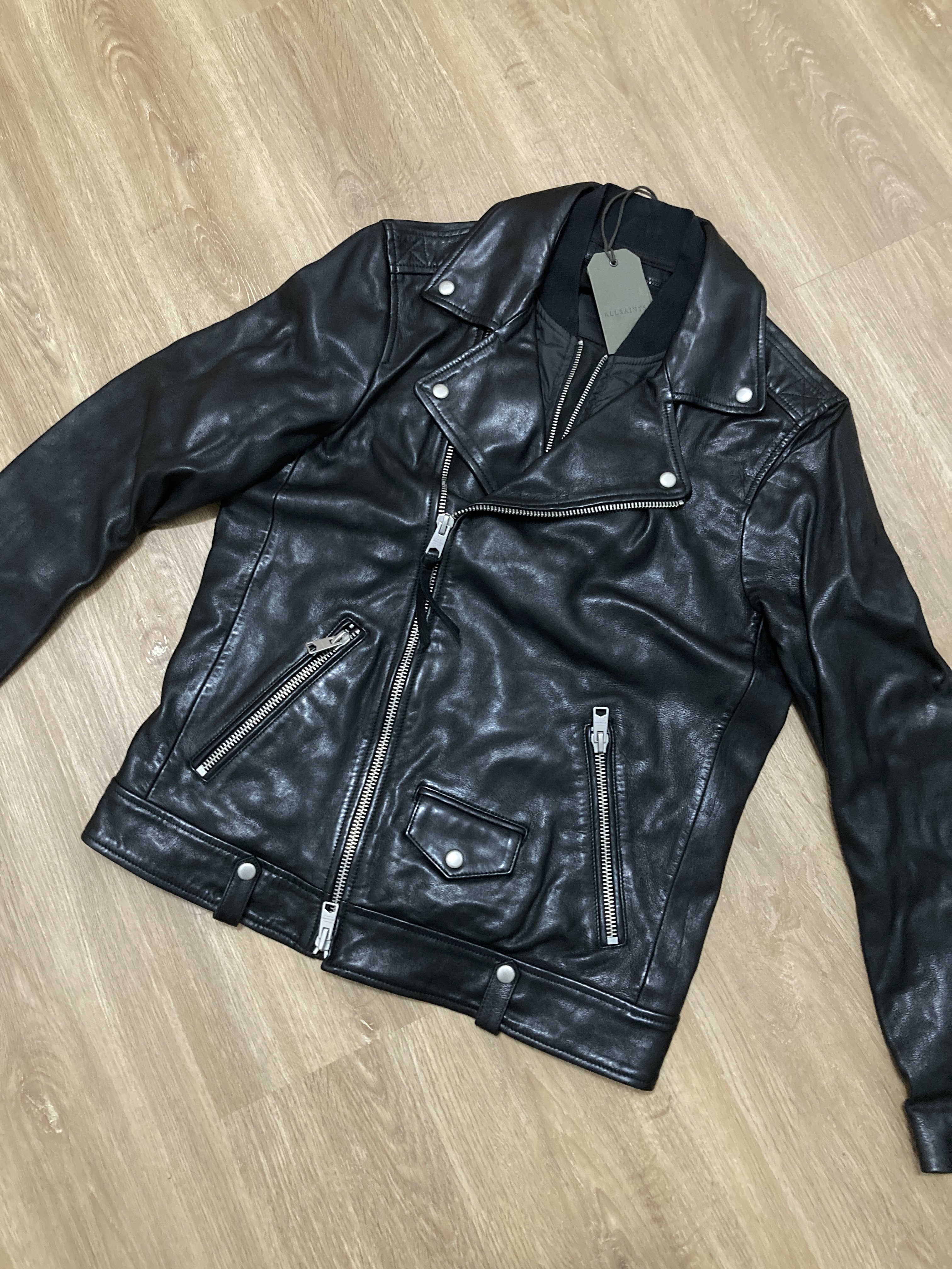 二手美品Allsaints noll biker jacket allsaints 騎士皮衣$8,000（免運