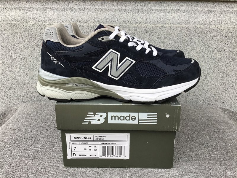 New Balance NB 990 990v3 USA 美國製復古慢跑鞋海軍藍麂皮網布3M反光