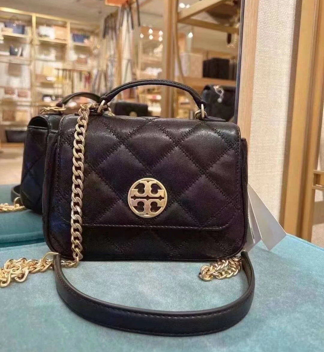 美國正品Tory Burch TB 2022新款官網同步菱格羊皮鍊條單肩包| Yahoo奇摩拍賣