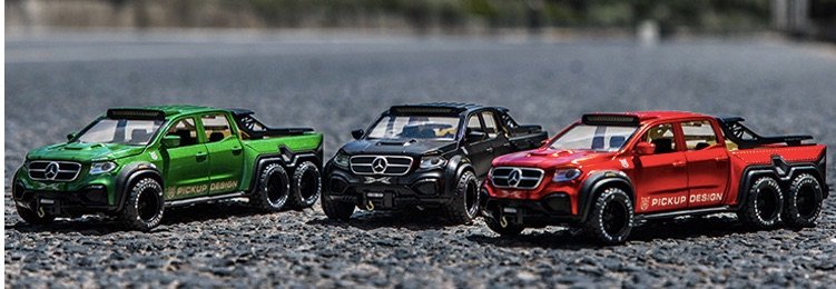 「車苑模型」馳美合金模型1:28 Benz X-Class  6X6皮  卡貨車迴力聲光開門