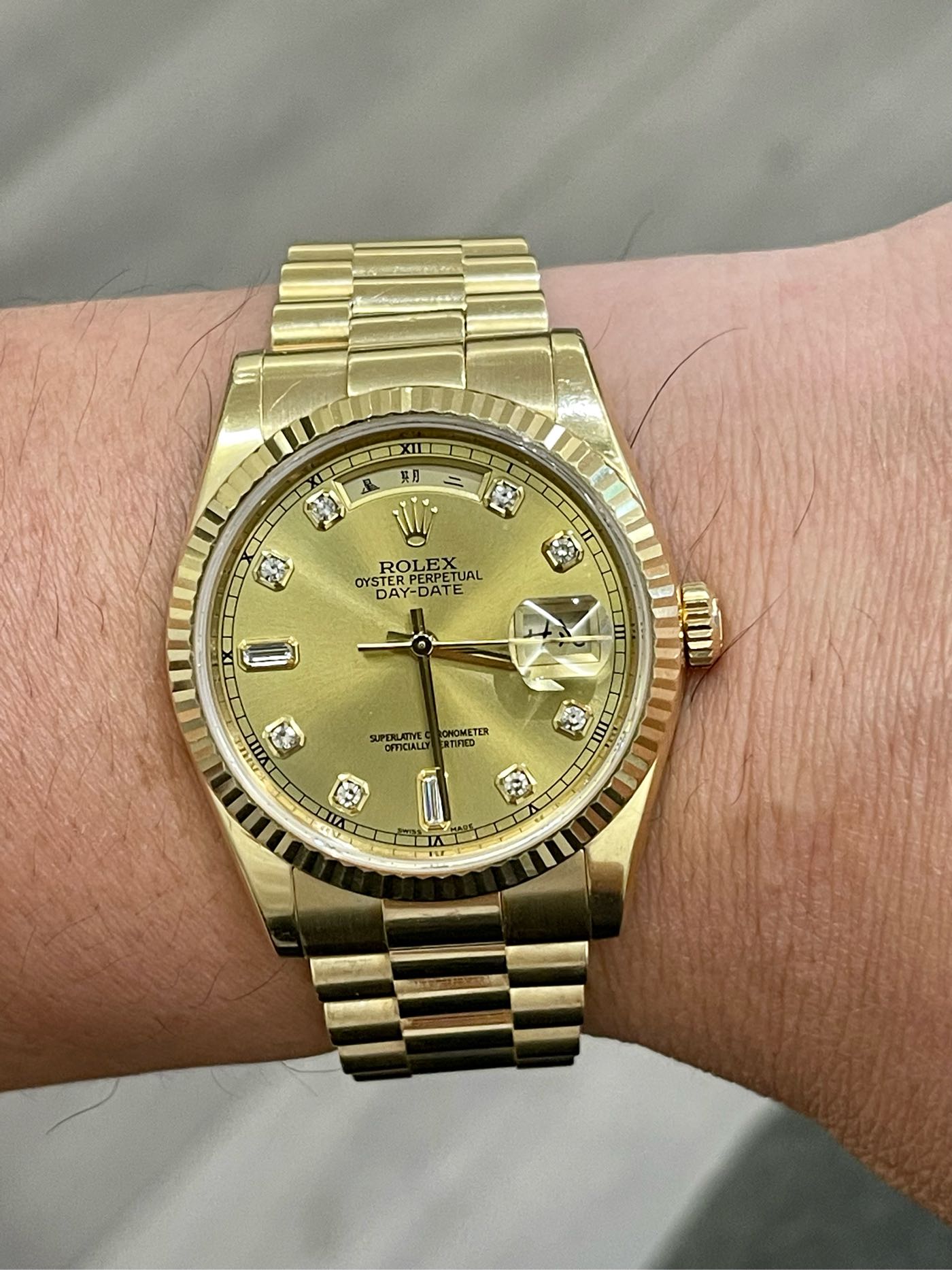 「降售」Rolex 118238 中文日期星期 RSC 保固中