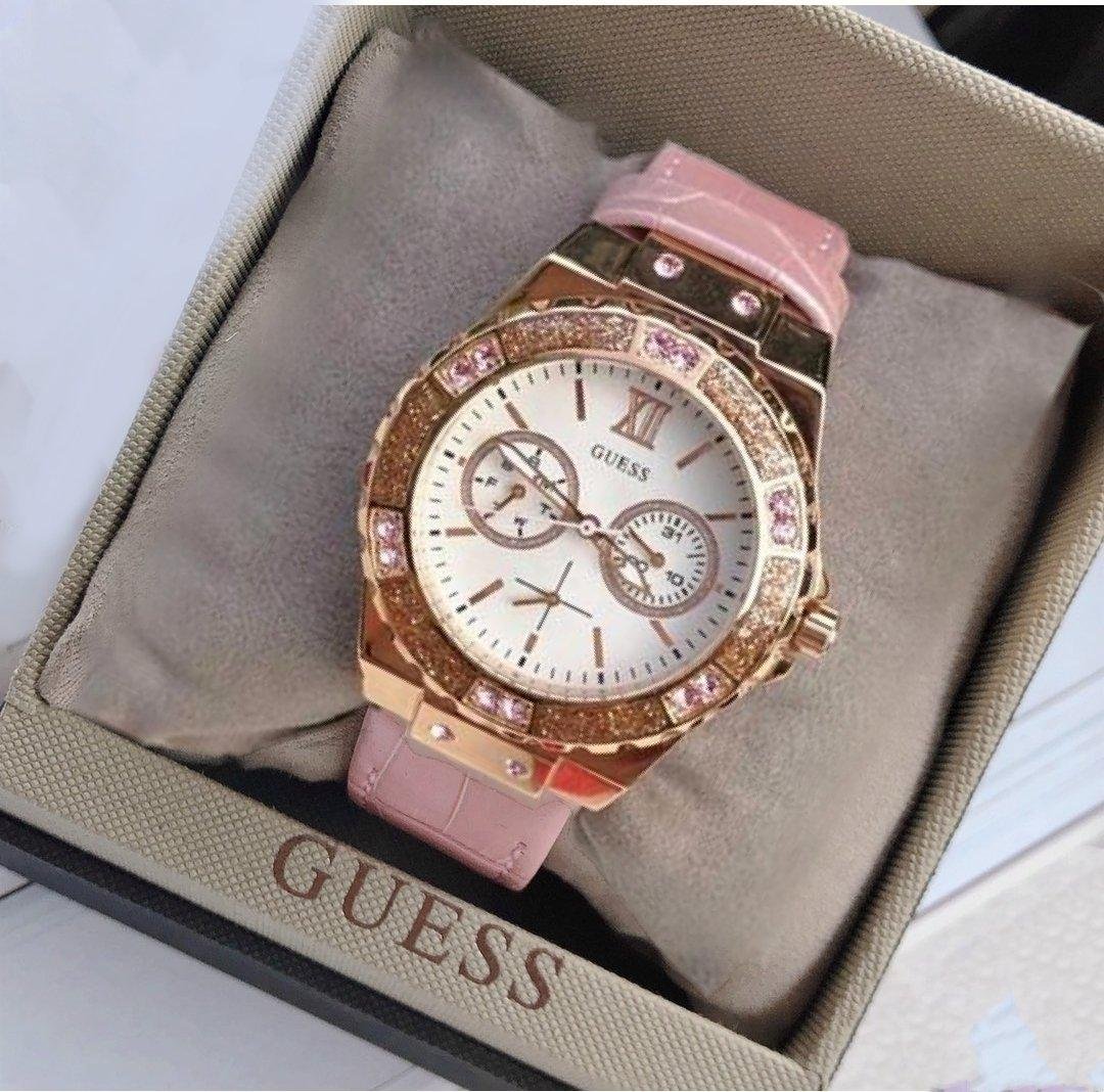 誕生日プレゼント 【美品】ゲス GUESS Y02002G7 Gc Blue & RoseGold