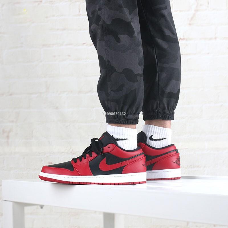 代購】Nike Air Jordan 1 Low Varsity Red 反轉黑紅低幫休閒百搭籃球鞋