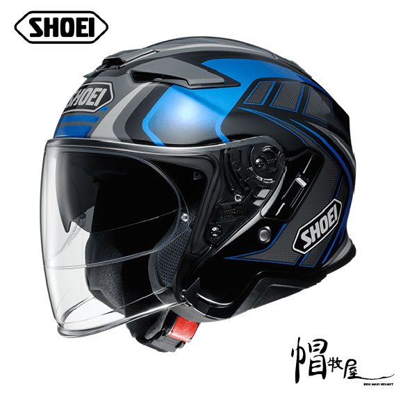 【帽牧屋】日本 SHOEI J-CRUISE II AGLERO TC-2 半罩安全帽 公司貨 內置墨片 透氣 黑/藍