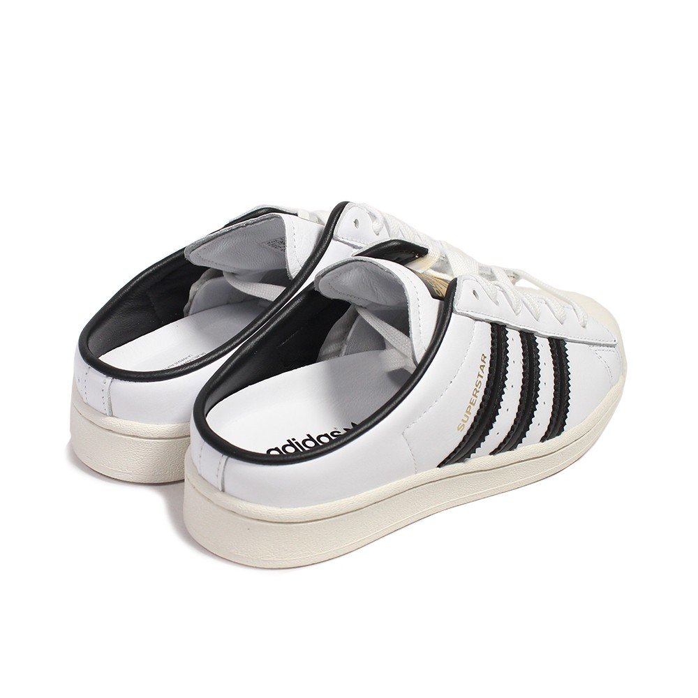 帝安諾-實體店面ADIDAS originals SUPERSTAR MULE 經典白黑金標懶人拖