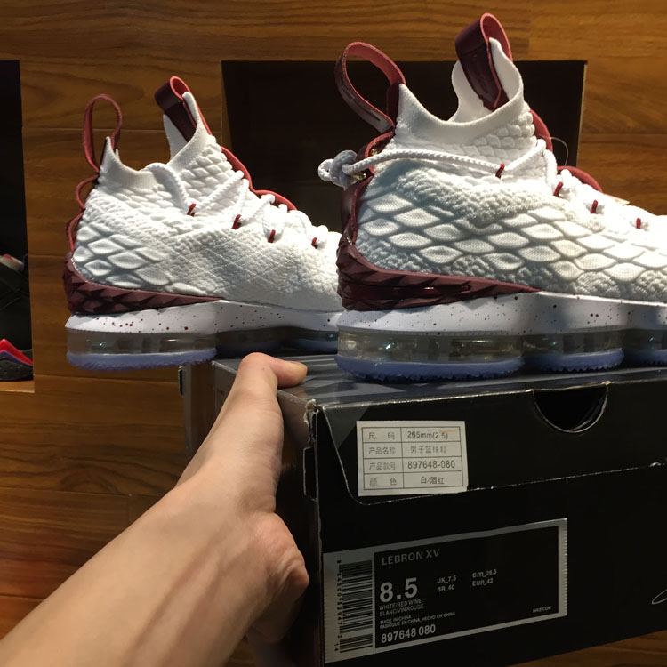 Nike Lebron 15 LBJ15 白酒紅編織冰底運動籃球鞋男鞋897648-080