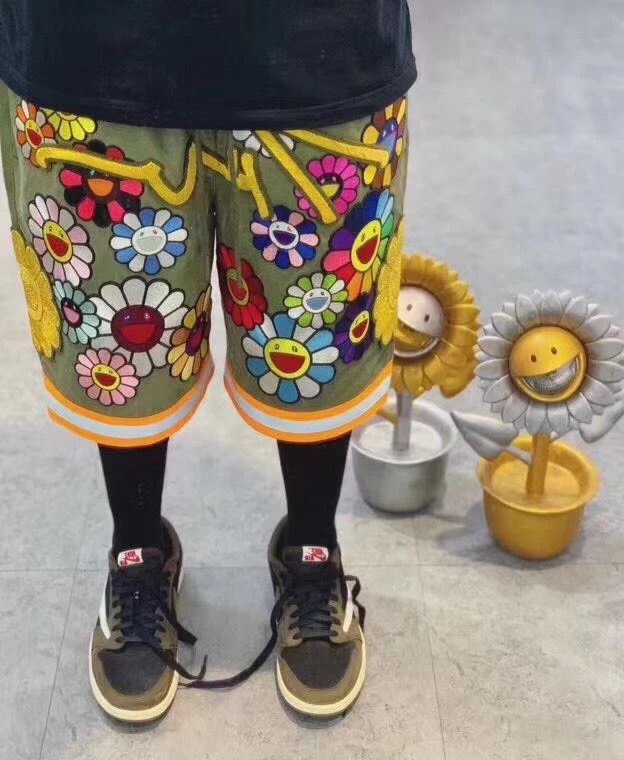 Takashi Murakami Inspired Flower Shorts