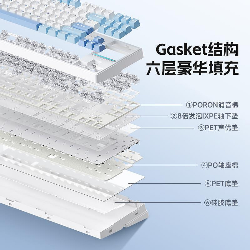 MCHOSE 邁從 K87客制化機械鍵盤gasket結構三模電競游戲辦公