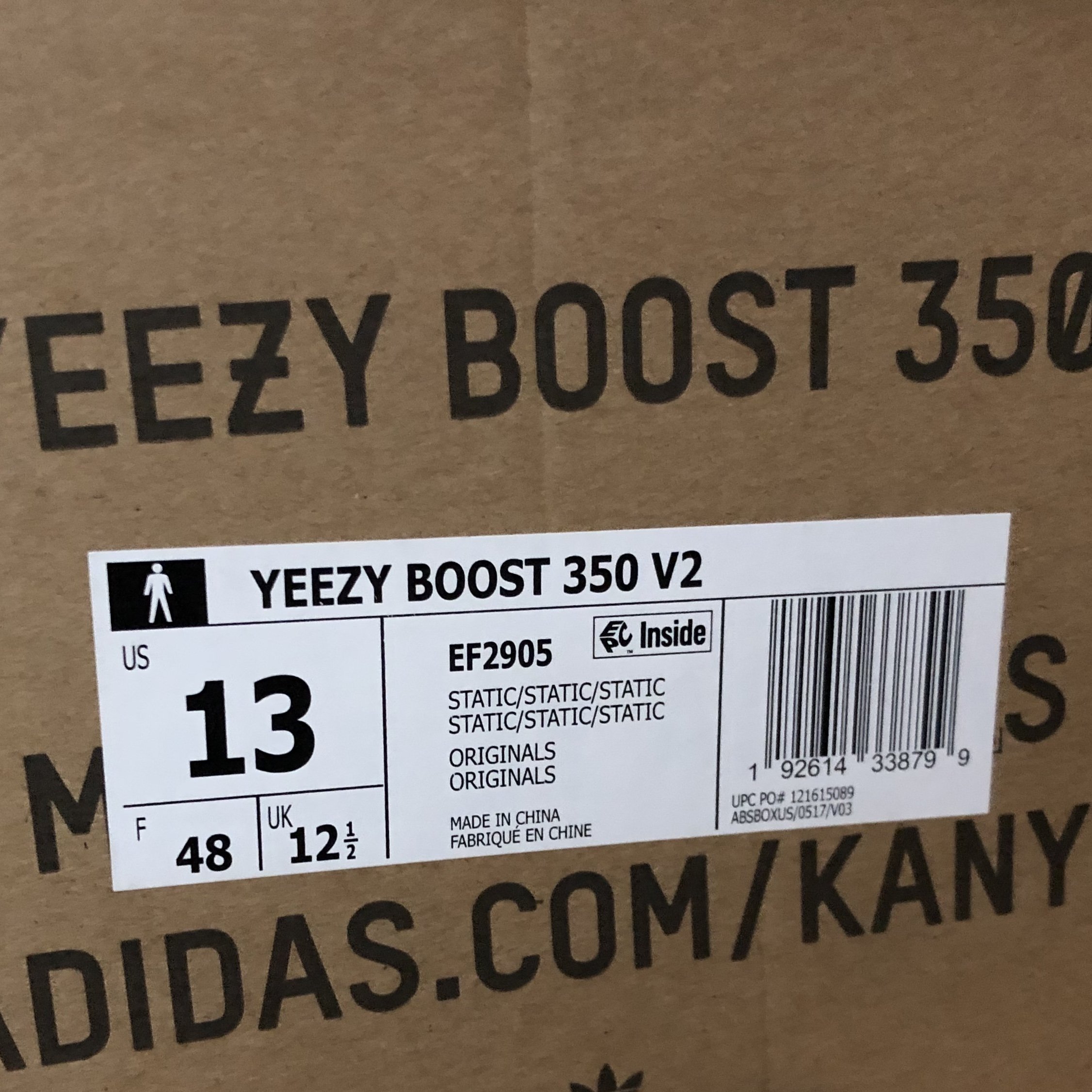 Washoes adidas Yeezy Boost  V2 Static US  鞋帶反光EF