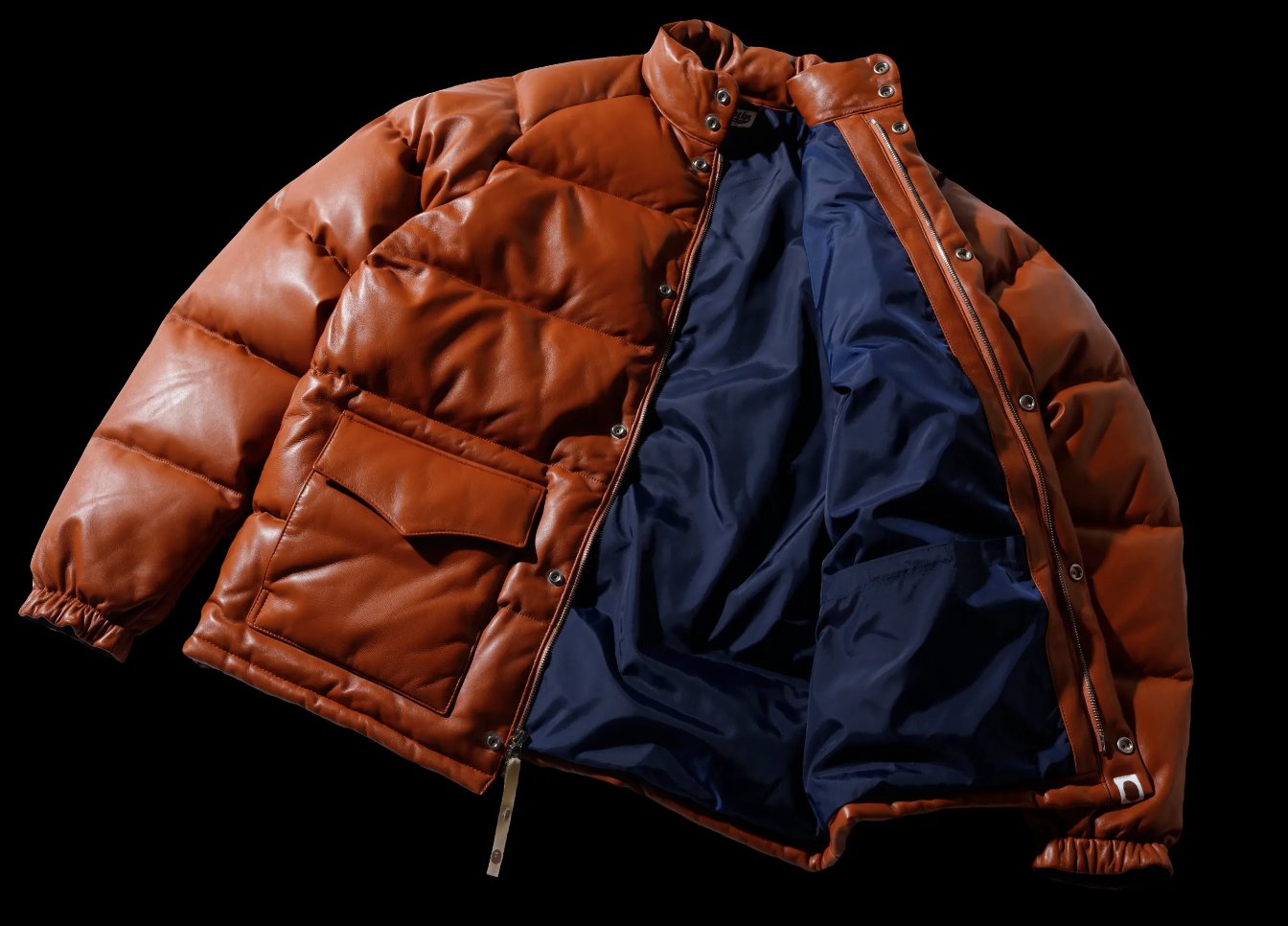 經典重現A BATHING APE LEATHER CLASSIC DOWN JACKET 羊皮羽絨外套