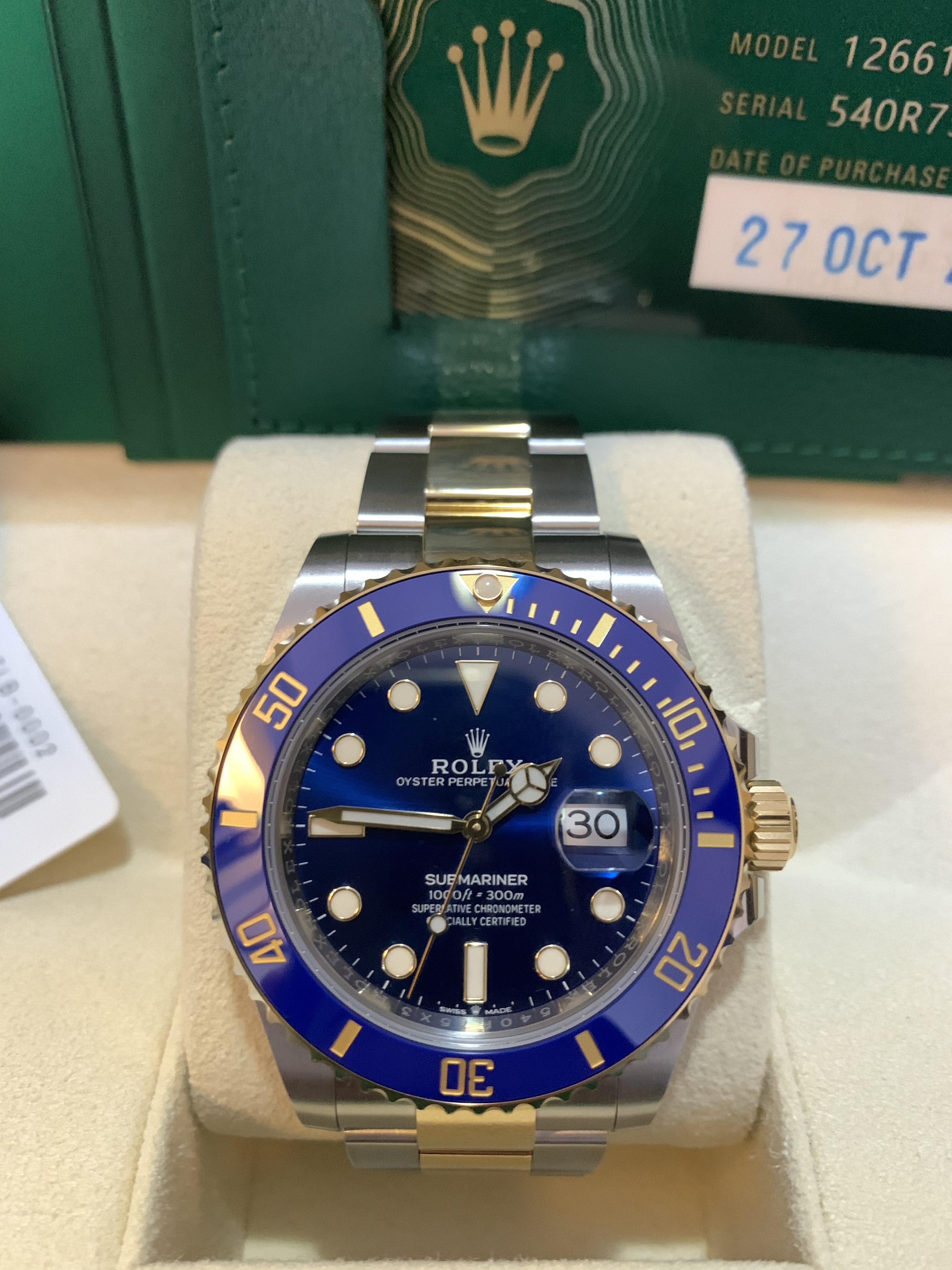 (已交流)-勞力士 ROLEX 126613LB 新款半金藍水鬼 新式保卡 2021年11月