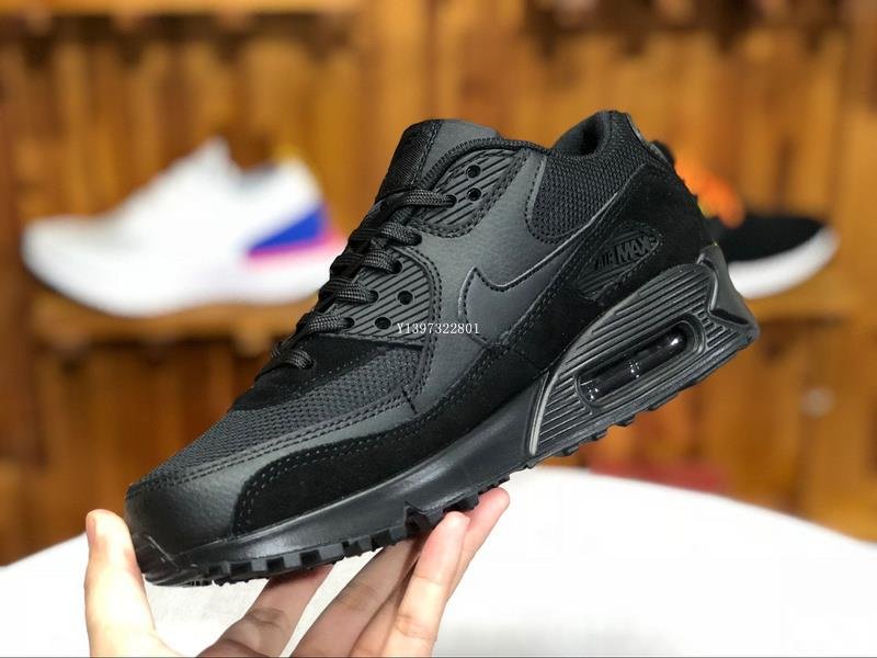 Nike Air max 90 全黑百搭氣墊休閒運動慢跑鞋325213 043 男女鞋| Yahoo