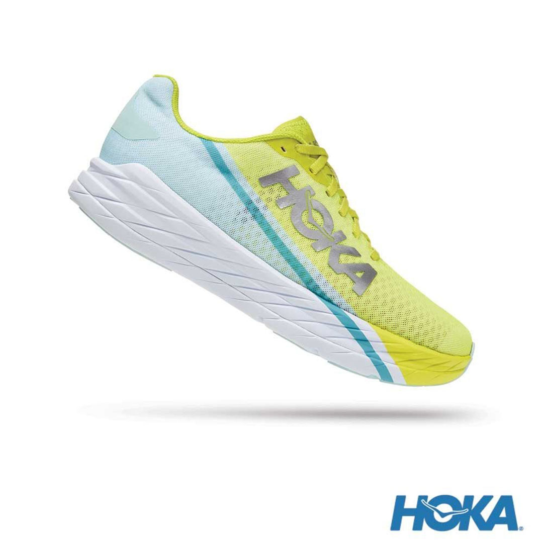 【三鐵共購】【HOKA】(男女共款) Rocket X(CARBON) 路跑鞋-蔚藍/月見草黃