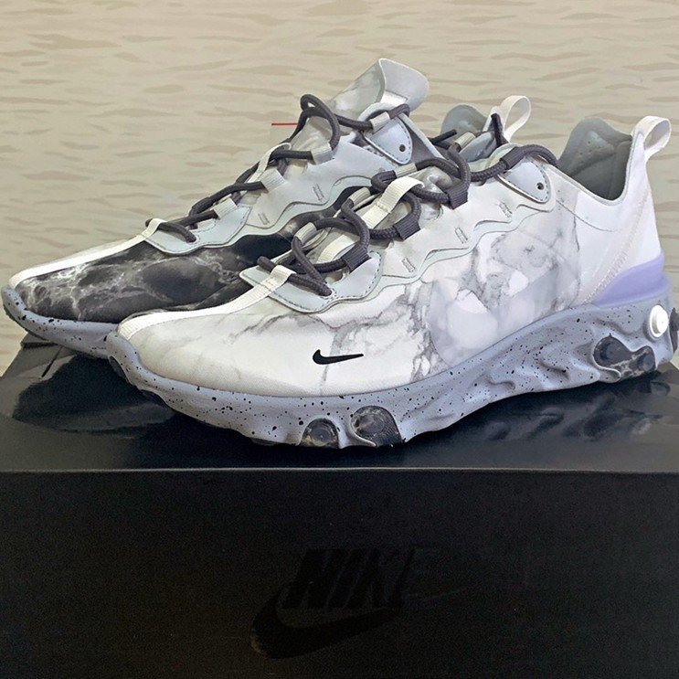 正品】Kendrick Lamar x Nike React Element 55 大理石跑CJ3312-001潮