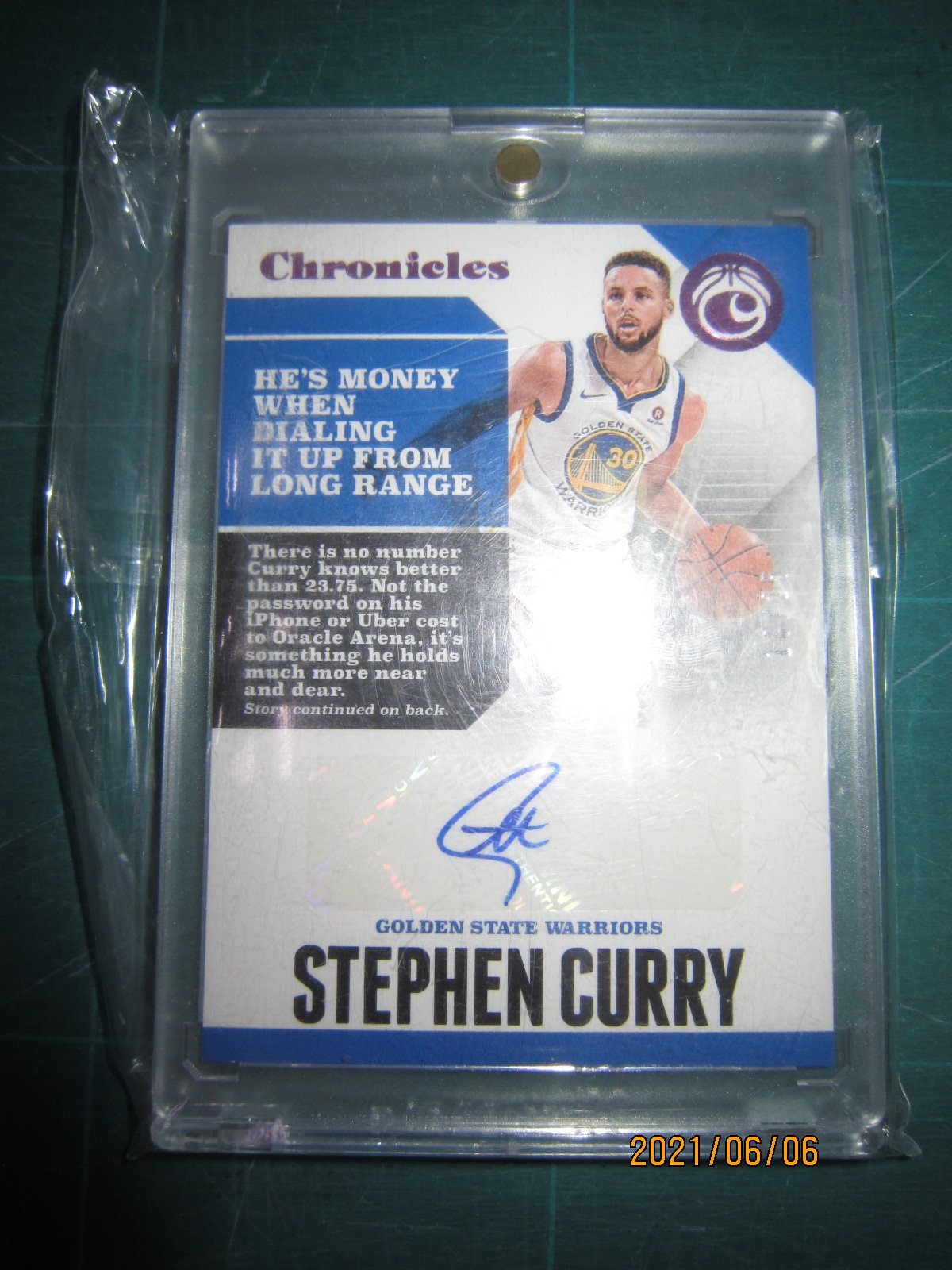 #換新收藏#[STEPHEN CURRY][限量簽名卡/25][玻璃磁鐵夾][Chronicles]~2017-18~