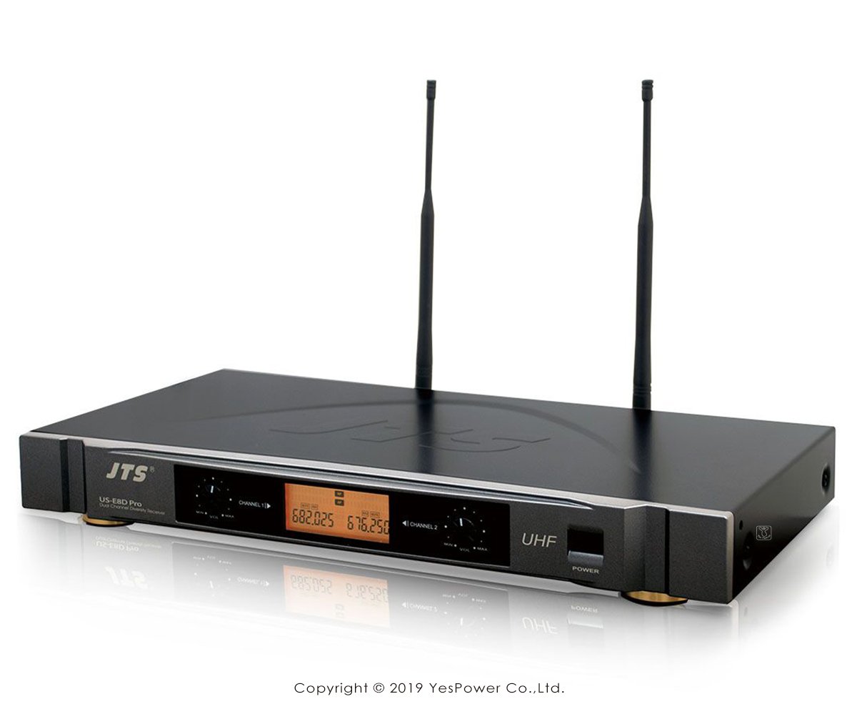 US-E8D Pro JTS雙頻道無線麥克風系統 自動選訊