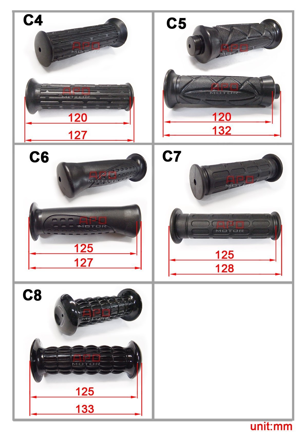 APO~D1-16-C~通用款握把套C款/FZ6N/CB1300/CB400/GSXR1000/GSR600