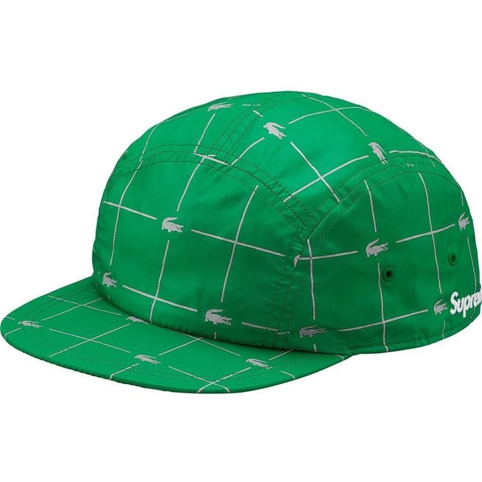 AYW】SUPREME X LACOSTE REFLECTIVE GRID NYLON CAMP CAP 聯名反光帽