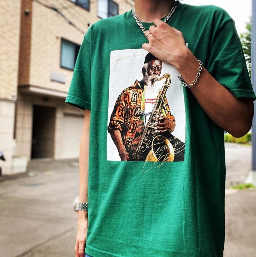 20FW Supreme Pharoah Sanders Tee 緑 MサイズTシャツ/カットソー(半袖/袖なし)