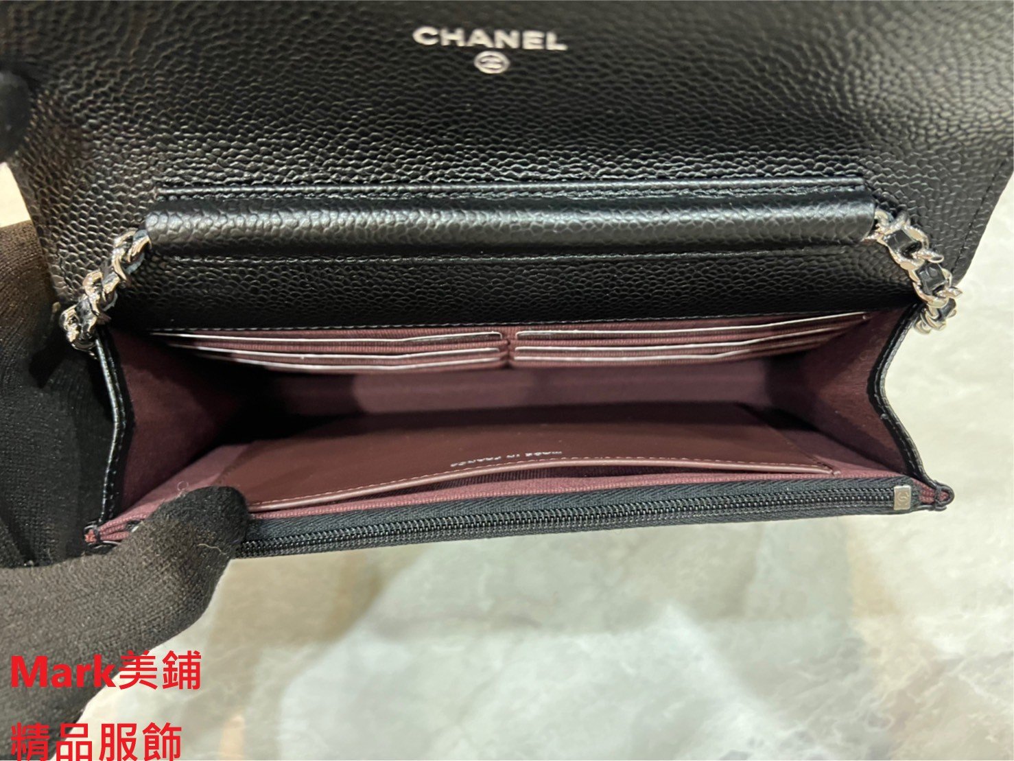 【Mark美鋪】CHANEL AP0250 WOC 荔枝牛皮 銀扣 鍊包