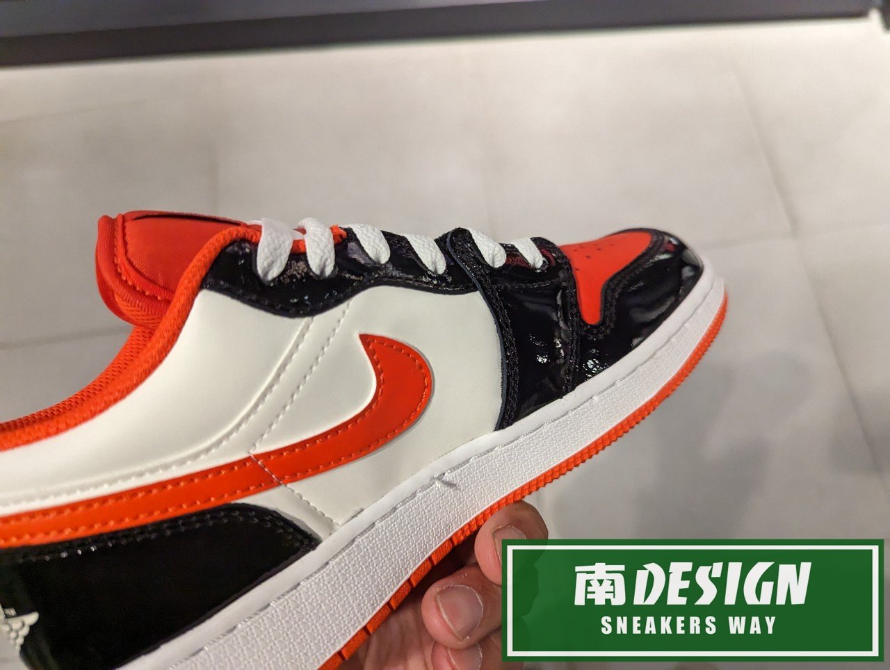 南🔥2023 4月NIKE AIR JORDAN 1 LOW GS 低筒拼接女款黑橘紅DV1335-800