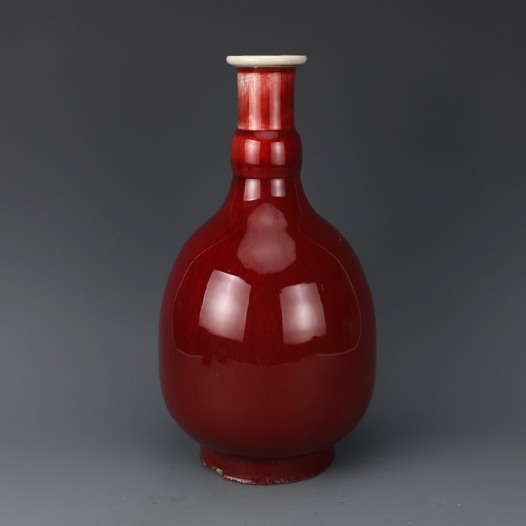 ㊣姥姥的私藏㊣清窯變祭紅釉瓶| Yahoo奇摩拍賣