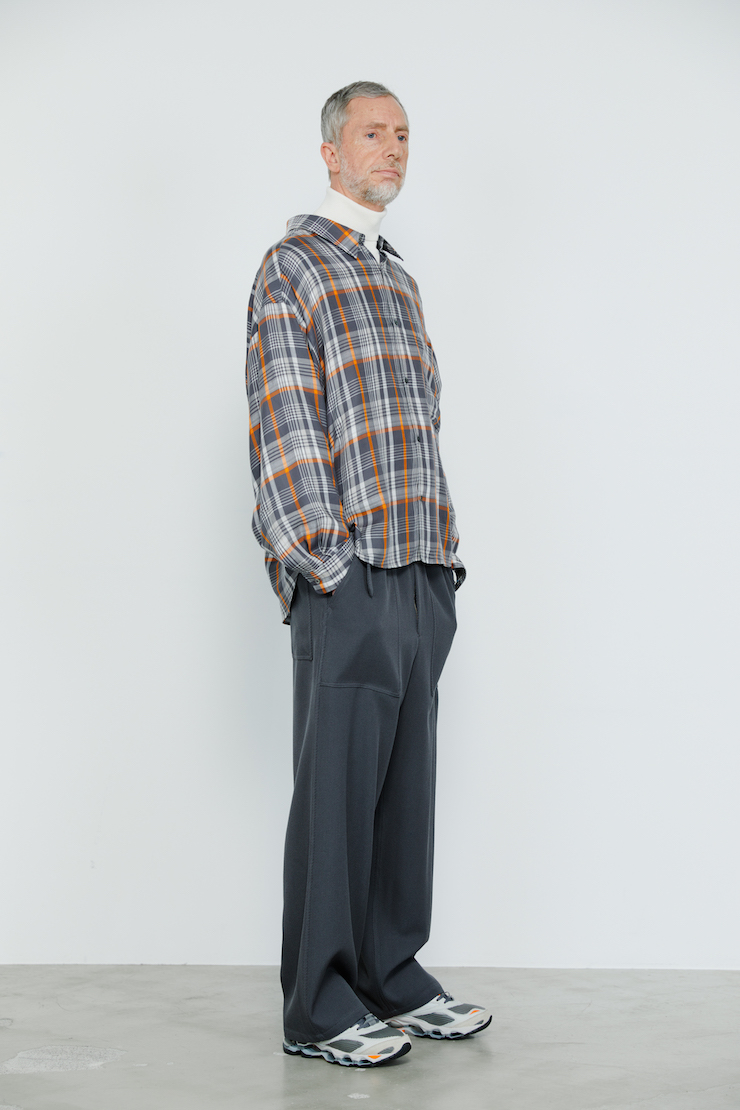 近全新Graphpaper TENCEL CHECK REGULAR COLLAR BIG SLEEVE SHIRT