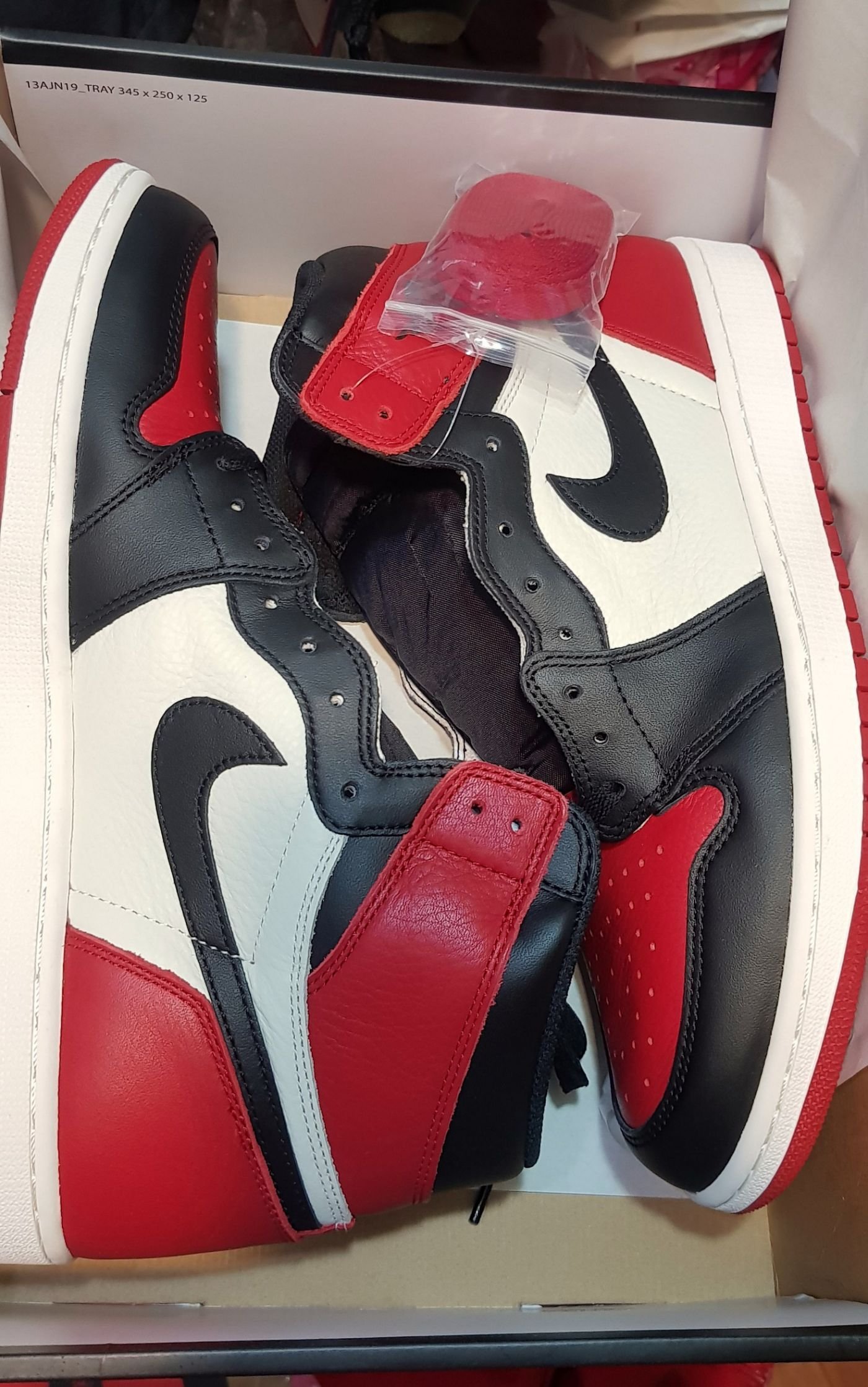 Nike Air Jordan 1 喬丹OG AJ1 BG 1代一代Bred Toe 紅頭黑頭紅腳趾US12