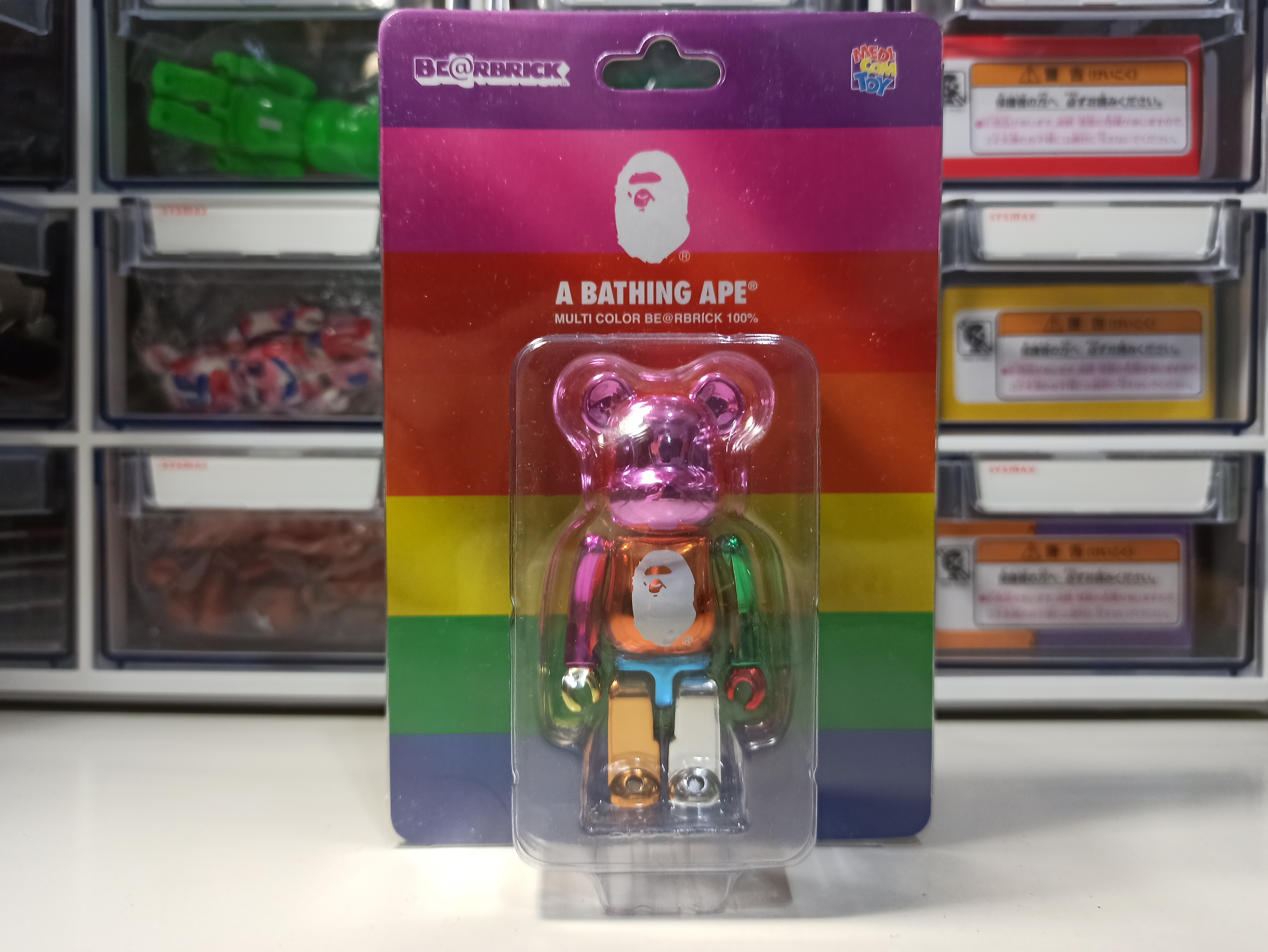 BAPE 25 週年庫柏力克熊電鍍版本BE＠RBRICK MULTI COLOR FOIL 100% XXV