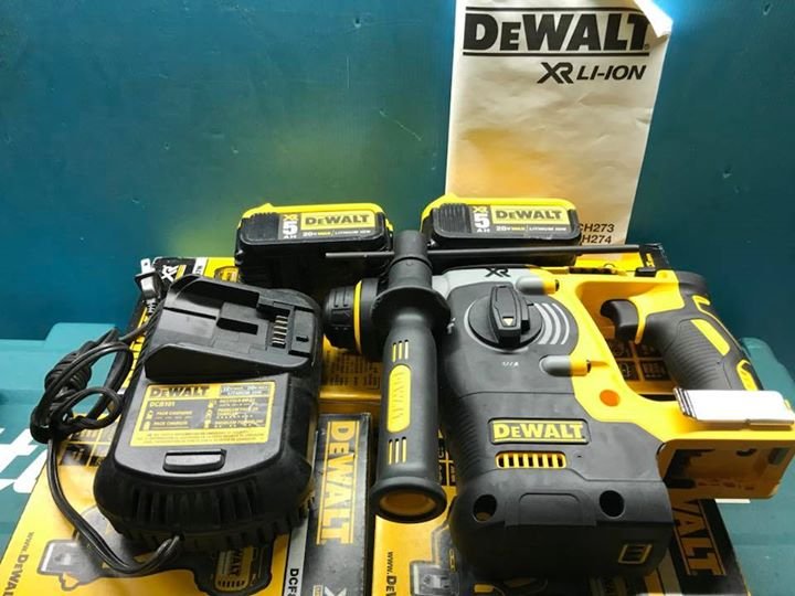 (二手中古外匯)全新 DEWALT 得偉 20V 無刷 DCH273 四溝三用電鎚鑽含中古5.0電池*2+中古充電器*1